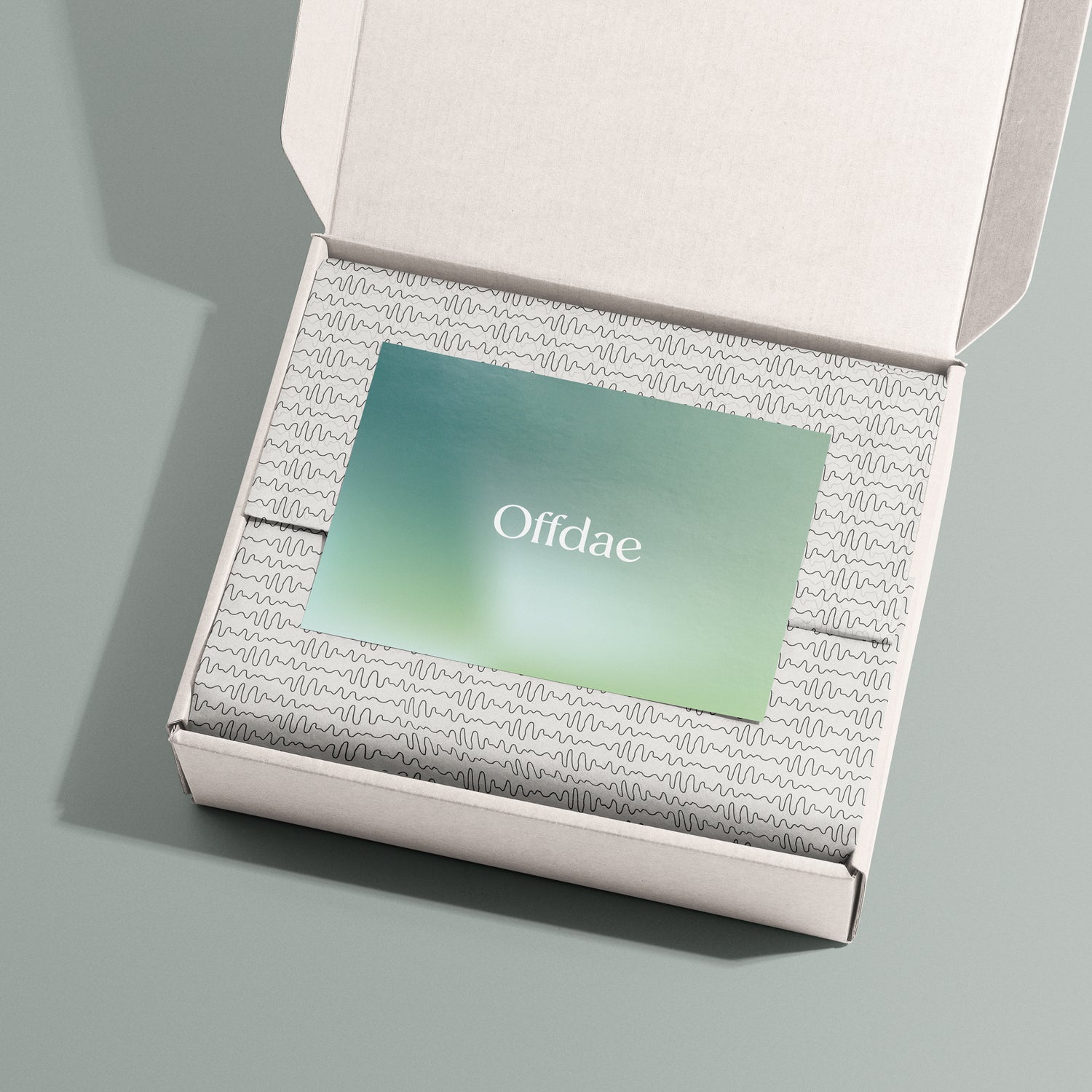 Offdae Alpha Wave Box Packaging with Insert and Tissue Paper